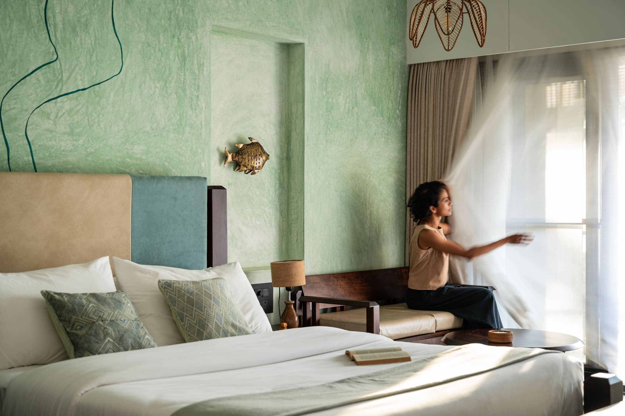 Inside the green palette rooms